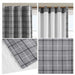 Plaid Faux Leather Tab Top Curtain Panel with Fleece Lining(Only 1 Pc Panel) Default -DTYStore