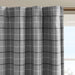 Plaid Faux Leather Tab Top Curtain Panel with Fleece Lining(Only 1 Pc Panel) Default -DTYStore