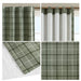 Plaid Rod Pocket and Back Tab Curtain Panel with Fleece Lining, Thermal Insulated Green Not Specified -DTYStore