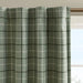 Plaid Rod Pocket and Back Tab Curtain Panel with Fleece Lining, Thermal Insulated Green Not Specified -DTYStore