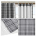 Plaid Rod Pocket and Back Tab Curtain Panel with Fleece Lining, Thermal Insulated Grey Not Specified -DTYStore