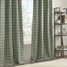 Plaid Rod Pocket and Back Tab Curtain Panel with Fleece Lining, Thermal Insulated Green Not Specified -DTYStore