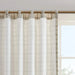 Plaid Rod Pocket and Back Tab Curtain Panel with Fleece Lining, Thermal Insulated Natural -DTYStore
