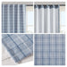 Plaid Rod Pocket and Back Tab Curtain Panel with Fleece Lining, Thermal Insulated Blue 1PC -DTYStore