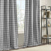 Plaid Rod Pocket and Back Tab Curtain Panel with Fleece Lining, Thermal Insulated Grey Not Specified -DTYStore