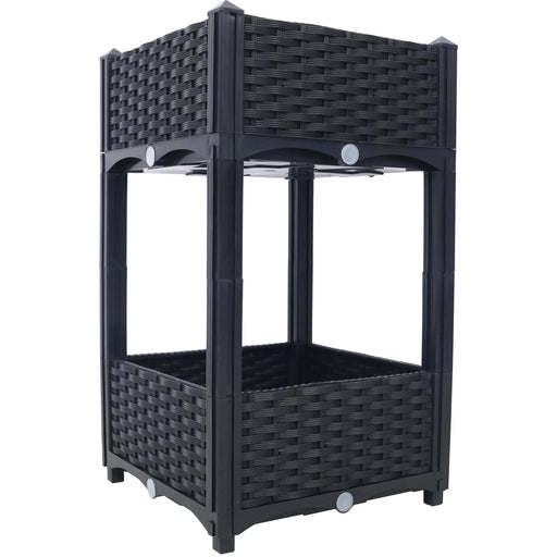 Planter Raised Beds - Elevated Planter Garden Box with Drainage Plug Raised Garden Beds for Vegetable/Flower/Herb Outdoor Standing Planter Beds Gardening Kit,Black,15.7'x15.7'x27.7' Downloads: 0 P Default -DTYStore