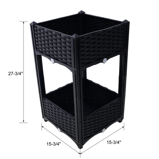 Planter Raised Beds - Elevated Planter Garden Box with Drainage Plug Raised Garden Beds for Vegetable/Flower/Herb Outdoor Standing Planter Beds Gardening Kit,Black,15.7'x15.7'x27.7' Downloads: 0 P Default -DTYStore