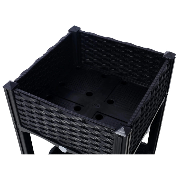 Planter Raised Beds - Elevated Planter Garden Box with Drainage Plug Raised Garden Beds for Vegetable/Flower/Herb Outdoor Standing Planter Beds Gardening Kit,Black,15.7'x15.7'x27.7' Downloads: 0 P Default -DTYStore