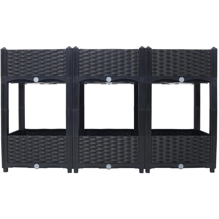 Planter Raised Beds - Elevated Planter Garden Box with Drainage Plug Raised Garden Beds for Vegetable/Flower/Herb Outdoor Standing Planter Beds Gardening Kit,Black,47.2'x15.7'x27.7' Default -DTYStore