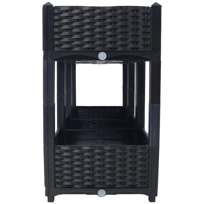 Planter Raised Beds - Elevated Planter Garden Box with Drainage Plug Raised Garden Beds for Vegetable/Flower/Herb Outdoor Standing Planter Beds Gardening Kit,Black,47.2'x15.7'x27.7' Default -DTYStore