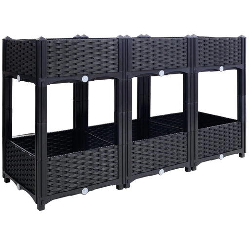 Planter Raised Beds - Elevated Planter Garden Box with Drainage Plug Raised Garden Beds for Vegetable/Flower/Herb Outdoor Standing Planter Beds Gardening Kit,Black,47.2'x15.7'x27.7' Default -DTYStore