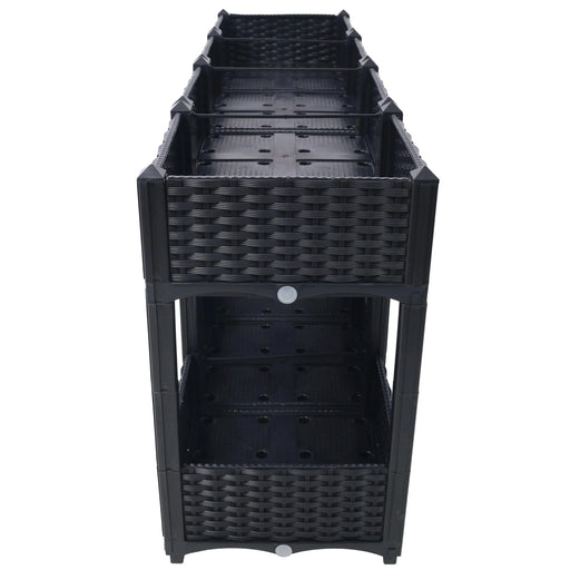 Planter Raised Beds - Elevated Planter Garden Box with Drainage Plug Raised Garden Beds for Vegetable/Flower/Herb Outdoor Standing Planter Beds Gardening Kit,Black,63'x15.7'x27.7' Default -DTYStore