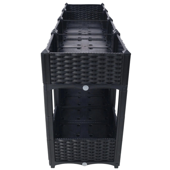 Planter Raised Beds - Elevated Planter Garden Box with Drainage Plug Raised Garden Beds for Vegetable/Flower/Herb Outdoor Standing Planter Beds Gardening Kit,Black,63'x15.7'x27.7' Default -DTYStore