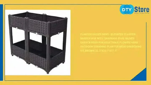 Planter Raised Beds - Elevated Planter Garden Box with Drainage Plug Raised Garden Beds for Vegetable/Flower/Herb Outdoor Standing Planter Beds Gardening Kit,Brown,31.5'x15.7'x27.7' Default -DTYStore