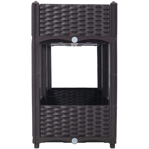 Planter Raised Beds - Elevated Planter Garden Box with Drainage Plug Raised Garden Beds for Vegetable/Flower/Herb Outdoor Standing Planter Beds Gardening Kit,Brown,31.5'x15.7'x27.7' Default -DTYStore