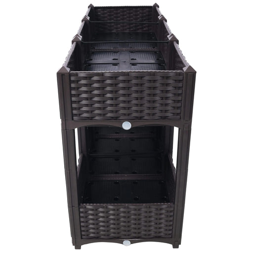 Planter Raised Beds - Elevated Planter Garden Box with Drainage Plug Raised Garden Beds for Vegetable/Flower/Herb Outdoor Standing Planter Beds Gardening Kit,Brown,47.2'x15.7'x27.7' Default -DTYStore