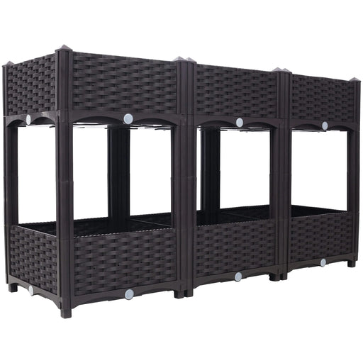 Planter Raised Beds - Elevated Planter Garden Box with Drainage Plug Raised Garden Beds for Vegetable/Flower/Herb Outdoor Standing Planter Beds Gardening Kit,Brown,47.2'x15.7'x27.7' Default -DTYStore