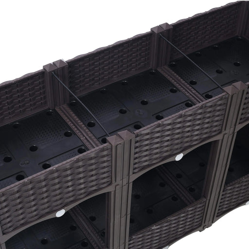 Planter Raised Beds - Elevated Planter Garden Box with Drainage Plug Raised Garden Beds for Vegetable/Flower/Herb Outdoor Standing Planter Beds Gardening Kit,Brown,47.2'x15.7'x27.7' Default -DTYStore