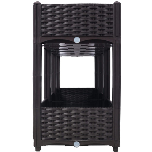 Planter Raised Beds - Elevated Planter Garden Box with Drainage Plug Raised Garden Beds for Vegetable/Flower/Herb Outdoor Standing Planter Beds Gardening Kit,Brown,47.2'x15.7'x27.7' Default -DTYStore