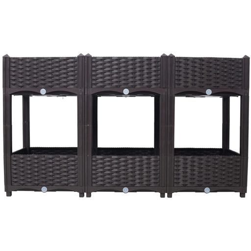 Planter Raised Beds - Elevated Planter Garden Box with Drainage Plug Raised Garden Beds for Vegetable/Flower/Herb Outdoor Standing Planter Beds Gardening Kit,Brown,47.2'x15.7'x27.7' Default -DTYStore