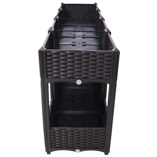 Planter Raised Beds - Elevated Planter Garden Box with Drainage Plug Raised Garden Beds for Vegetable/Flower/Herb Outdoor Standing Planter Beds Gardening Kit,Brown,63'x15.7'x27.7' Default -DTYStore