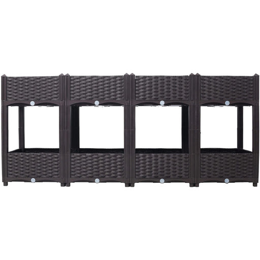 Planter Raised Beds - Elevated Planter Garden Box with Drainage Plug Raised Garden Beds for Vegetable/Flower/Herb Outdoor Standing Planter Beds Gardening Kit,Brown,63'x15.7'x27.7' Default -DTYStore