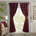 Pleat Curtain Panel with Tieback (Single) Burgundy 52x84' Default -DTYStore
