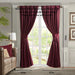 Pleat Curtain Panel with Tieback (Single) Burgundy 52x96' Default -DTYStore