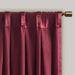 Pleat Curtain Panel with Tieback (Single) Burgundy 52x96' Default -DTYStore