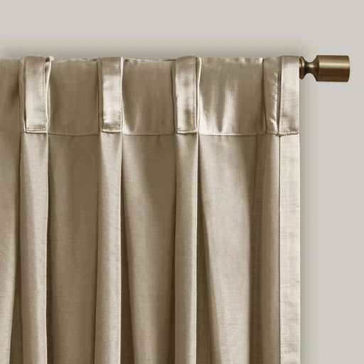 Pleat Curtain Panel with Tieback (Single) Champagne 52x84' Default -DTYStore