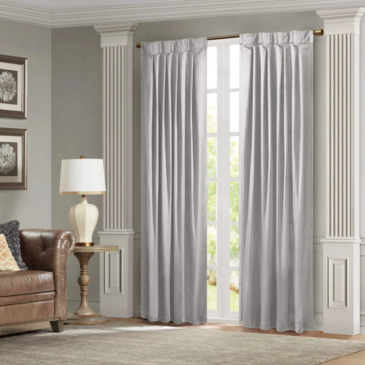 Pleat Curtain Panel with Tieback (Single) Silver 52x84' Default -DTYStore