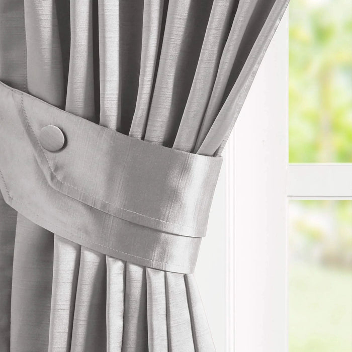 Pleat Curtain Panel with Tieback (Single) Silver 52x84' Default -DTYStore