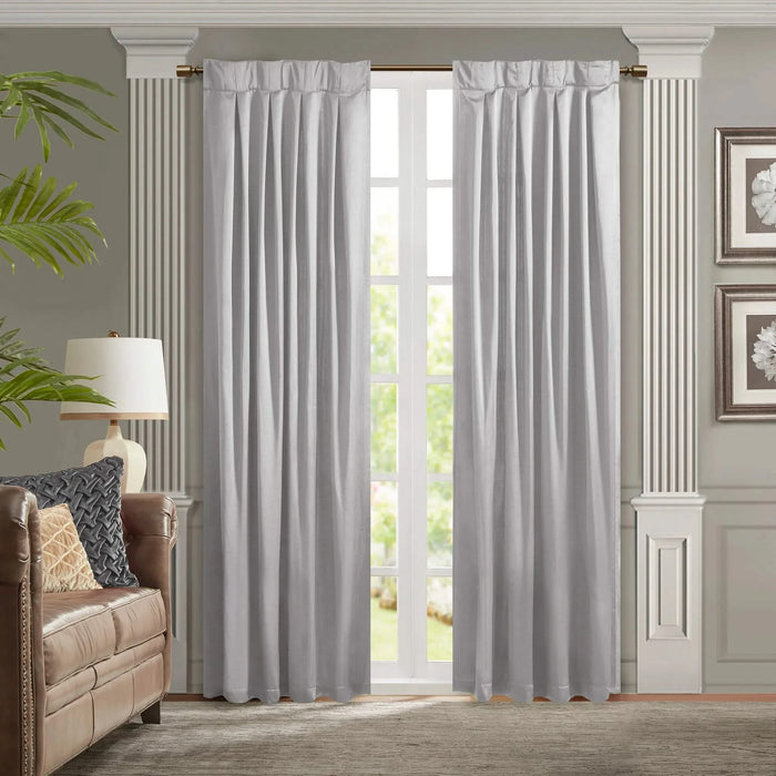 Pleat Curtain Panel with Tieback (Single) Silver 52x96' Default -DTYStore