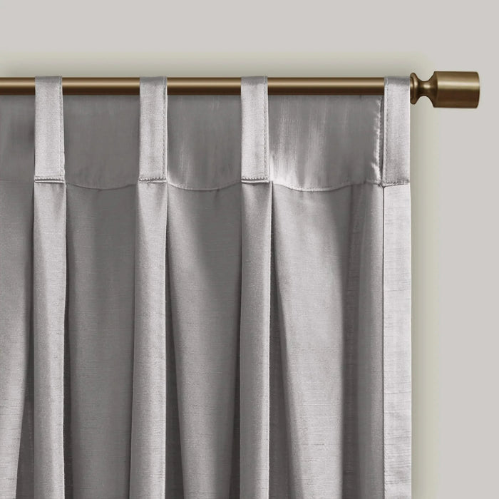 Pleat Curtain Panel with Tieback (Single) Silver 52x96' Default -DTYStore