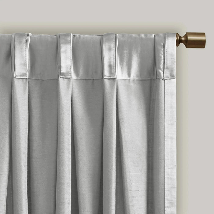 Pleat Curtain Panel with Tieback (Single) Silver 52x96' Default -DTYStore