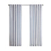 Poly Printed Curtain Panel with Tufted Stripe and Lining White/Navy 50x84' Default -DTYStore