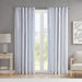 Poly Printed Curtain Panel with Tufted Stripe and Lining White/Navy 50x84' Default -DTYStore