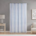 Poly Printed Curtain Panel with Tufted Stripe and Lining White/Navy 50x84' Default -DTYStore