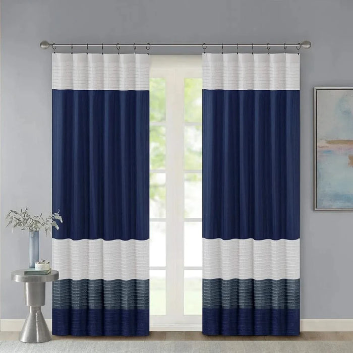 Polyoni Pintuck Curtain Panel(Only 1 Pc Panel) Default -DTYStore