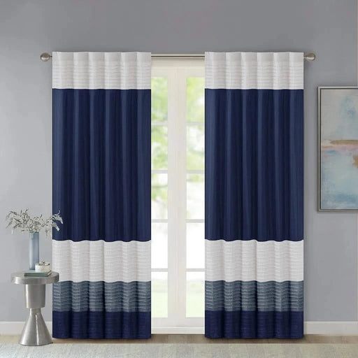 Polyoni Pintuck Curtain Panel(Only 1 Pc Panel) Default -DTYStore