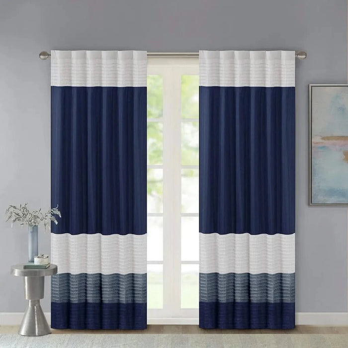Polyoni Pintuck Curtain Panel(Only 1 Pc Panel) Default -DTYStore