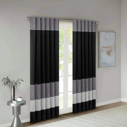 Polyoni Pintuck Curtain Panel(Only 1 Pc Panel) Default -DTYStore