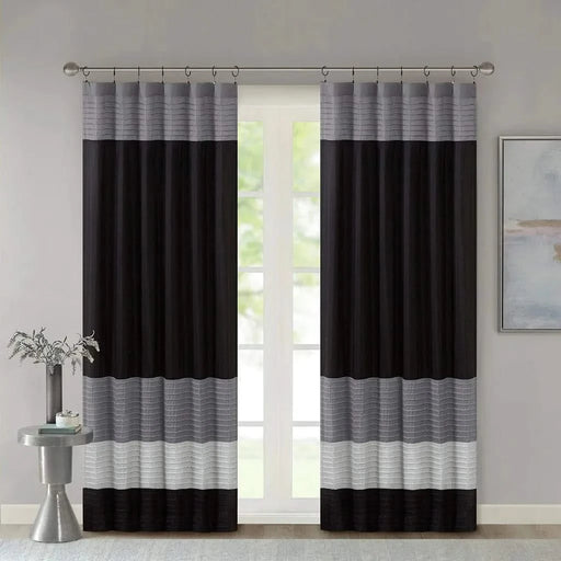 Polyoni Pintuck Curtain Panel(Only 1 Pc Panel) Default -DTYStore