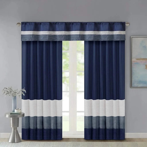 Polyoni Pintuck Curtain Panel(Only 1 Pc Panel) Default -DTYStore