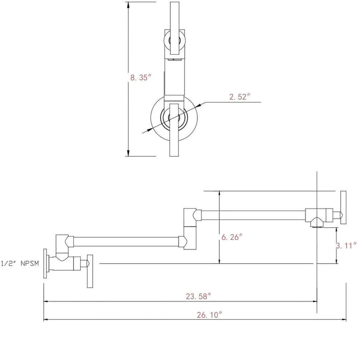 Pot Filler Faucet Wall Mount - DTY Store