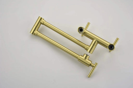 Pot Filler Faucets Both Hot Cold Water Wall Faucet Brass Faucets Kitchen Folding Kitchen Faucets Commercial Sink Faucet 3 Handles 2 Holes Joint Swing Arm Faucets Default -DTYStore