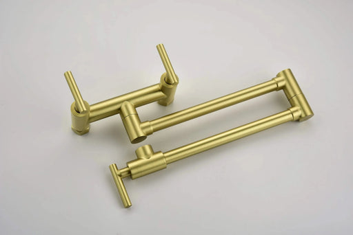 Pot Filler Faucets Both Hot Cold Water Wall Faucet Brass Faucets Kitchen Folding Kitchen Faucets Commercial Sink Faucet 3 Handles 2 Holes Joint Swing Arm Faucets Default -DTYStore