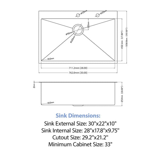 Premium 30-Inch Drop-in Kitchen Sink with Pull-Down Faucet and Soap Dispenser, Brushed Nickel Stainless Steel Default -DTYStore