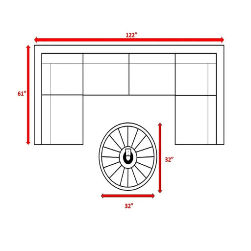 Premium 4 Person Wicker Outdoor Lounge Set with Cushions and Fire Pit - Brown/Gray - Durable HDPE Wicker Default -DTYStore