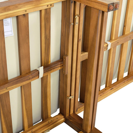 Premium Outdoor Sofa Set with Waterproof Cushions in Beige - Sectional Seating Group with Acacia Wood and Wicker Default -DTYStore